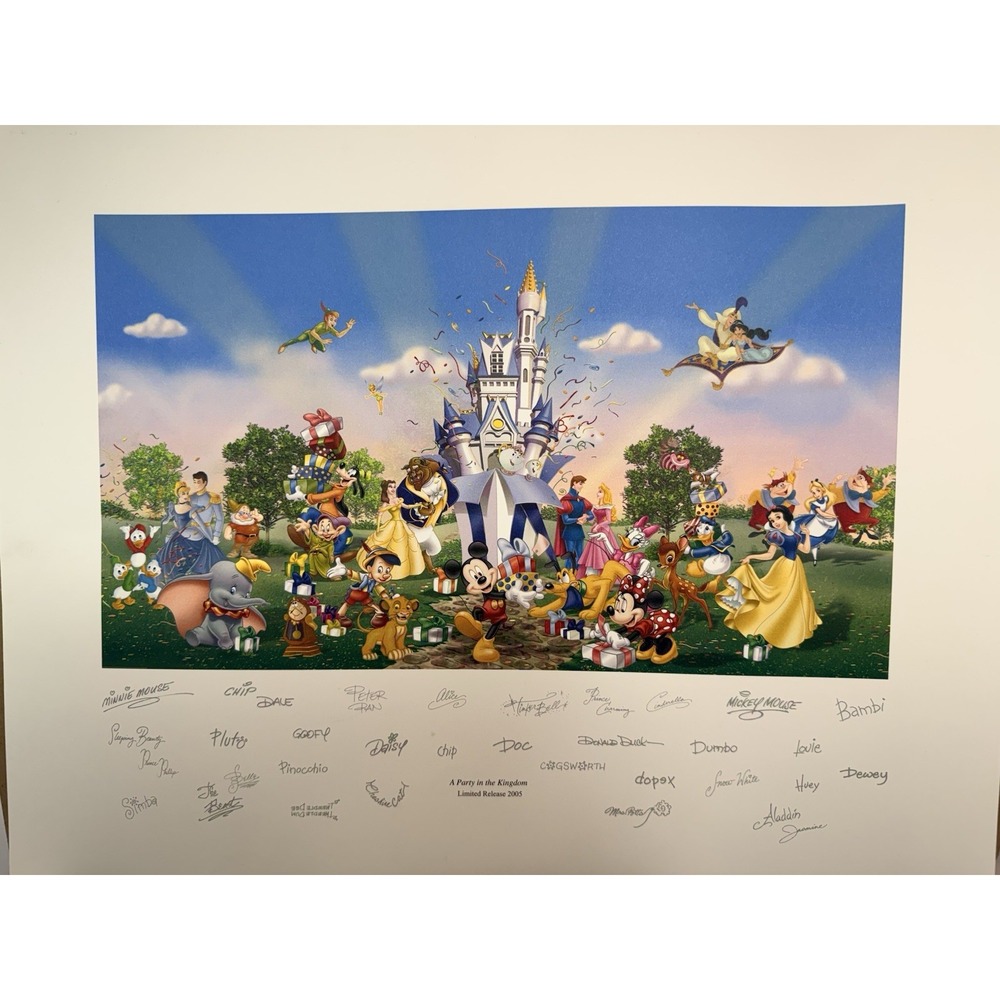 Walt Disney World A Party in the Kingdom Ltd 2005 Lithograph UnFramed 20 x 16